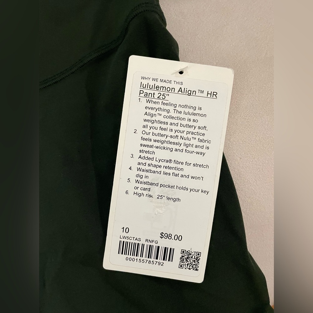 Lululemon SET NWT Define Jacket & Align Leggings Forest Green Size 10 - Picture 11 of 13